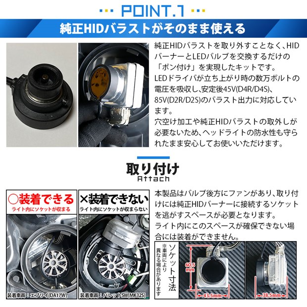 アテンザ ワゴン GJ系 D4S HID バルブ バーナー 純正HID車 交換 35W