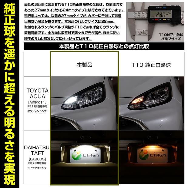 T10 全長22mm 純正球よりコンパクトサイズ フィリップスルミレッズ製