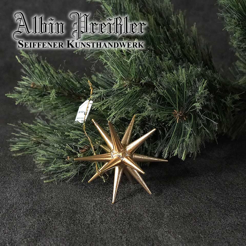 Albin Preissler【正規品】ベツレヘムの星 木製ポインセチアゴールドSサイズ