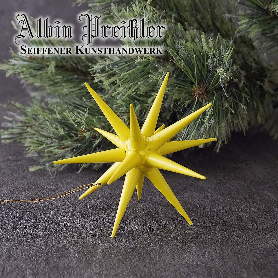 Albin Preissler【正規品】ベツレヘムの星 木製ポインセチアイエローLサイズ