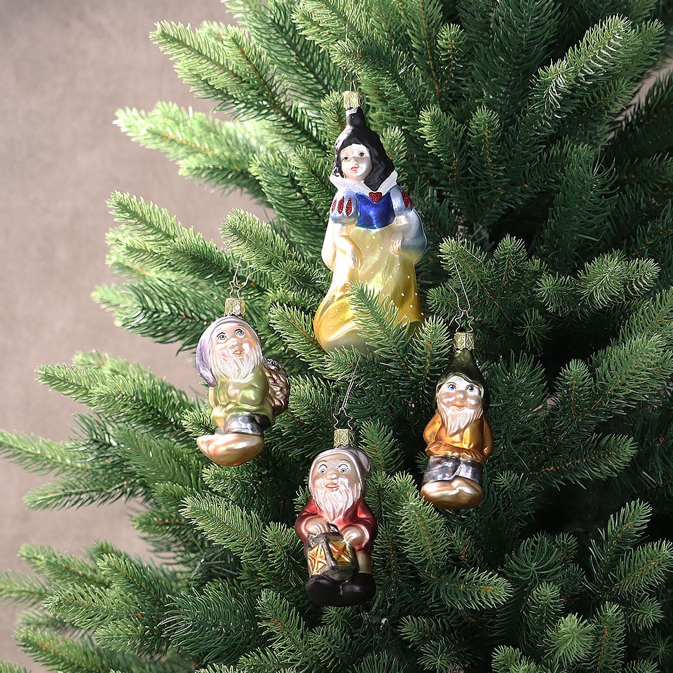 クリスマスツリー 飾り オーナメント ドイツ INGE-GLAS MANUFAKTUR インゲグラス 白雪姫と7人の小人の8点セット  10cm-15.5cm 10071S016-
