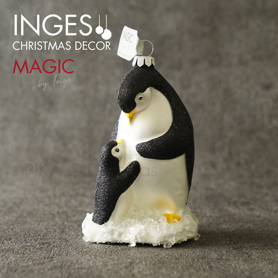 クリスマスツリー オーナメント ドイツ INGE-GLAS MAGIC 赤いクリスマスソックスに入ったイヌ 3個入